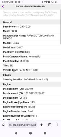 2017 Ford Fusion SE 4dr Front-wheel Drive Sedan Automatic — photo 3
