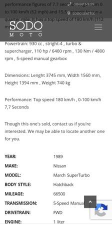 1989 Nissan March Super — photo 12