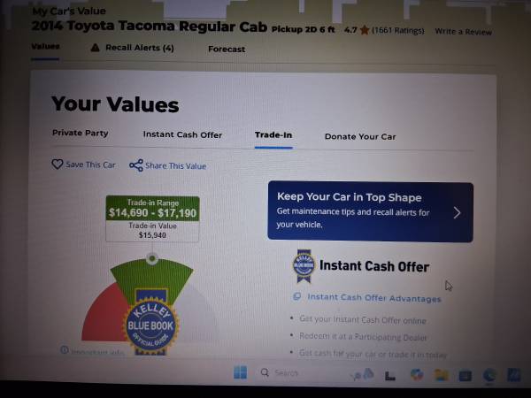 2014 Toyota Tacoma Base 4x4 Regular Cab 109.6 in. WB Automatic — photo 10