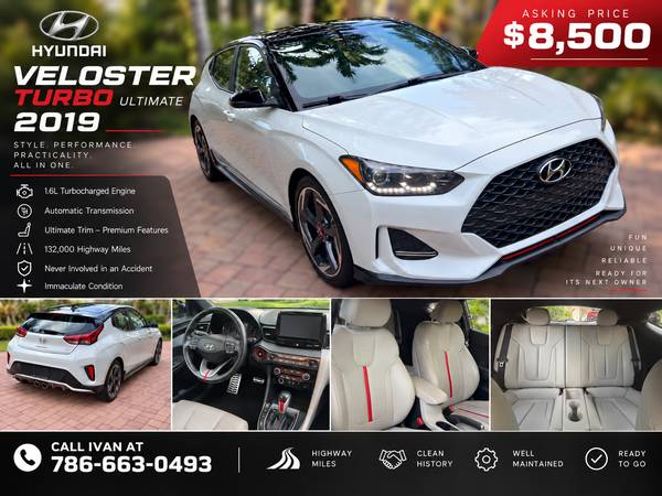 2019 Hyundai Veloster Turbo Ultimate 3dr Hatchback Automatic — photo 1
