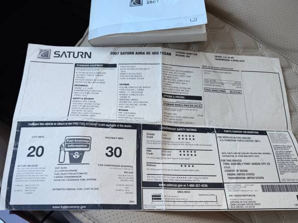 2007 Saturn Aura XE 4dr Sedan Automatic — photo 11