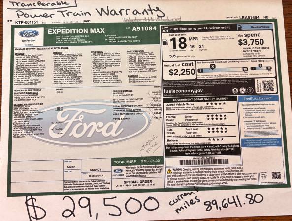 2020 Ford Expedition MAX XL 4dr 4x2 Automatic — photo 8