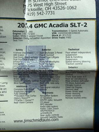 2014 GMC Acadia SLE-2 All-wheel Drive Automatic — photo 3